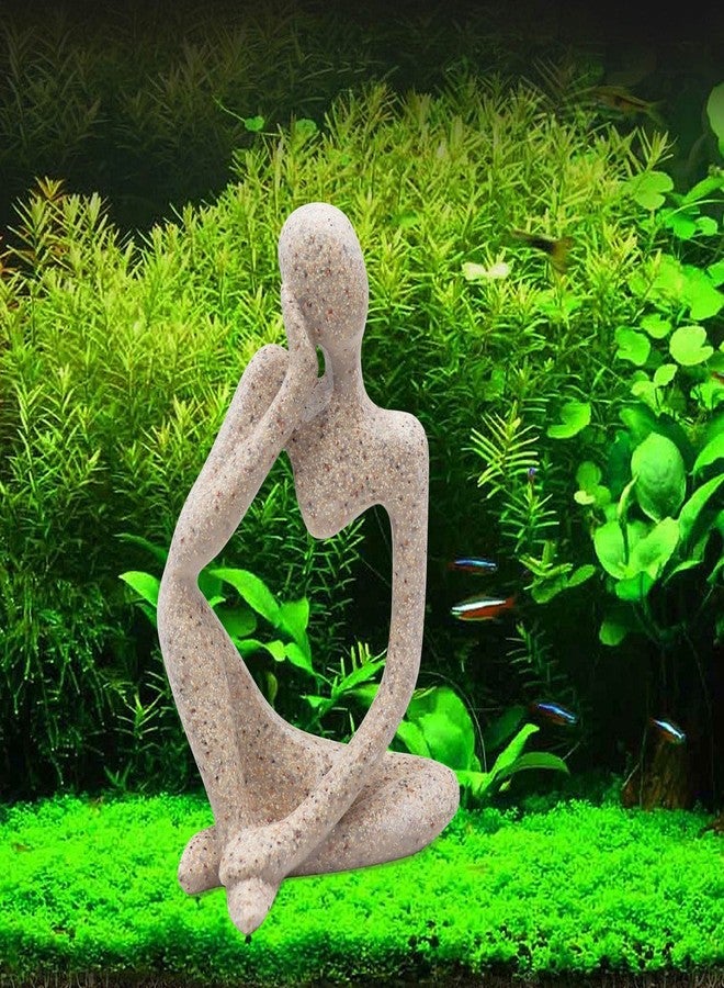 Oooct Sandstone Thinker Statue Fish Tank Decor Small Fish Aquarium Decorations Fish Tank Abstract Aesthetic Decorative Ornaments - Image 1